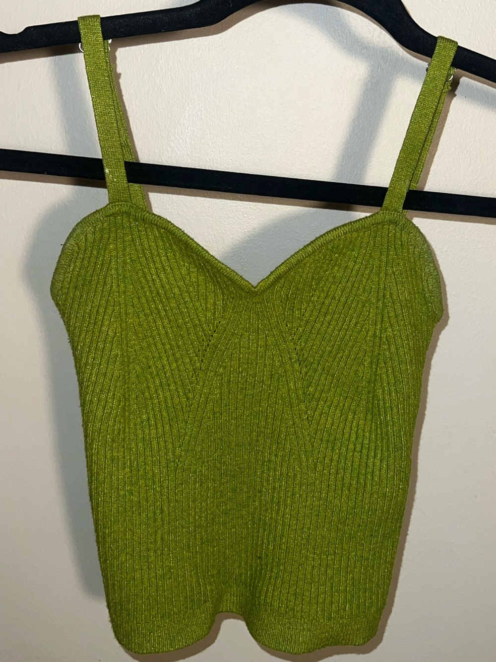 Olive Green Ribbed Knit Cami Top
